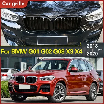 1 Paar Ees Iluvõre Neer Grill 1 Liist BMW G01 G02 G08 X3 X4 2018 2019 2020 Car Styling Läige Matt Must Racing Grillid