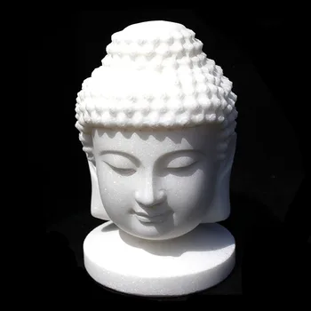 1 Töö käsitsi valmistatud 3.8 Cm naturaalne valge jade kivi buddha pea kodu kujundamisel
