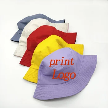 100% Puuvill Custom Logo kahepoolne kopp müts Unisex Mehed Naised Pöörduvad Sport Kalamees mütsid Panama Mütsid Gorros