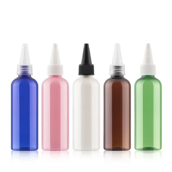 100ML Tühi Plastik Pigista Pudelit PET Vedel Emulsioon Korduvtäidetavaid Nõel Pudel Selge Roosa Roheline Sinine Kollane Konteiner-ja Kosmeetikatooted