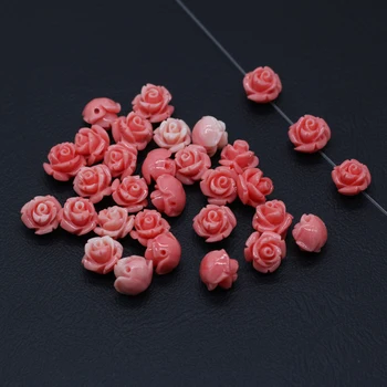 10tk Kunstlik Punane Lill, Coral Stone Beads Naiste Kaelakee Tarvikud Ehete Tegemise DIY Suurus 10mm 11mm 12mm 15mm