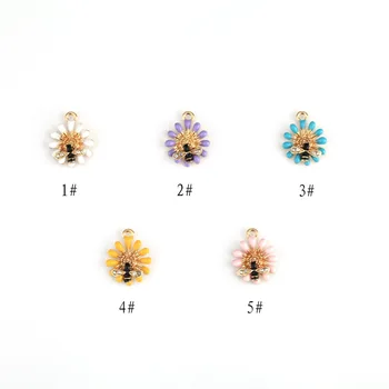 10tk/palju Crystal Lillede ja Mesilaste Rhinestone Tolknema Käsitöö Võlusid Ripats DIY jaoks, Käevõru, Kaelakee, Kott