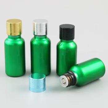 12 x Tühi 15ml 20 ml Värvi-Roheline Klaas eeterlik Õli Pudelit Mahuti koos Düüsiga Reduktor Alumiiniumist Kaaned