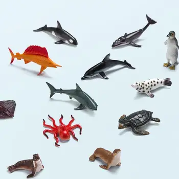 12tk Kääbus Mere Loomade Nr Burr Kulumine-vastupidav Kaasaskantav Mini Ookeani Loomade Mänguasjad, vaba aja Haridus Mänguasjad Lastele Kingitus
