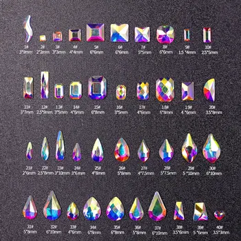 144pcs/palju 3D Kive AB Korter Tagasi Läikiv Kivid Nail Art Kaunistused Varoius Kuju Küünte Kalliskivid Crystal prügikasti raputas Tarvikud