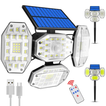 184COB 3 Transpordiliikide Motion Sensor Street Seina Lamp Solar/USB Sissenõutavaks Neli Pead Maa Vanik Kerge Garaaž Turvalisuse Dropshipping