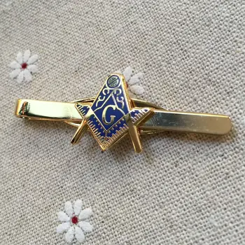 1tk Masonic Raske Emailiga Mehed Tie Bar Clip Free Masons Ruut ja Kompass, G Blue Lodge Mehe Käsitöö