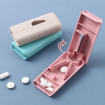1tk Mini Kasulik Kaasaskantav Meditsiin Pill Omanik Tablett Lõikur Splitter Pill Juhul Ladustamise Kasti Pill Tablett Pill Lõikur Jagaja