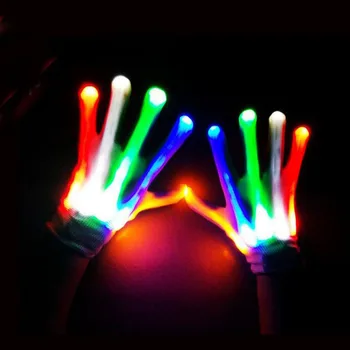 20 paari Klubi Poole Tantsu Halloween Vilkuv LED Kindad Sõrme süttib Sära Kindad Fancy Kleit Valguses Näidata Jõulud Prop ZA3737