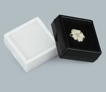 200pcs Diamond Display Box Square ' Idega Juhul, Kivi Box Gem Sahtel Plastikust Must ja Valge Korraldaja Omanik SN1863