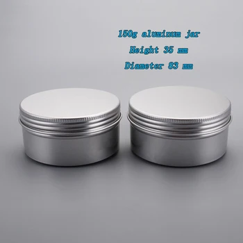 200pcs/palju Võimsust 150g (83*35mm) kvaliteetse alumiinium kosmeetika jar koos kruvi keere,Alumiinium jar