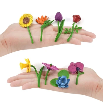 2021 Mini Simulatsiooni Taim Mudeli Värsked Lilled Roos Phalaenopsis Nartsiss Tulbi Lotus Päevalille PVC Tegevus Joonis Lapsed Mänguasjad Kingitus