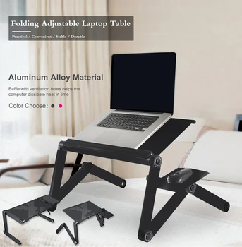 2021 Originaal Reguleeritav Arvuti Desk Tabel Kokkuklapitavad Sülearvuti Notebook Stand Voodi Sahtel Alumiinium Portable Anti-Skid Tabel