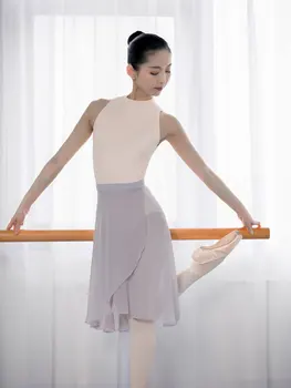 2021 Uus Faldas de Ballet para profesional adultos, vestido largo medio de gasa, suave y lírico con cordones, trajes de baile de