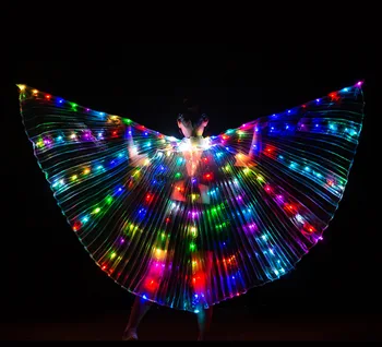 2022 kõhutants rekvisiidid laste LED hõõguv tants tiivad liblikas tiivad hõõguv varjatud Lahe värviline
