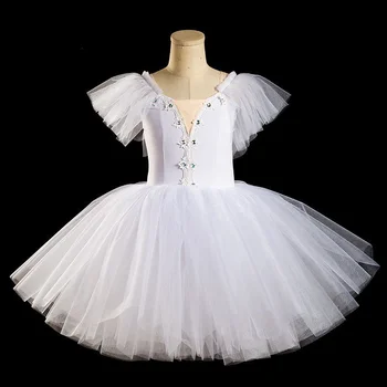2022 Uus Romantiline Ballet Tutu Kleit tiivad Ballerina Kleit giselle Naiste Valge Haldjas Professionaalne Ballett Pikk Tutu Tiivad