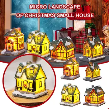 2023 jõulukaunistused Vaik Väike Maja Micro Sünnipäeva Lapselik Kaunistused Kingitus Kingitus Maastiku Jõulud Vaik Maja C2I1
