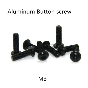 20pcs M3*5/6/8/10/12/14/16mm Musta värvi Alumiiniumist Hex socket button head kork kruvi RC Mudel kruvid
