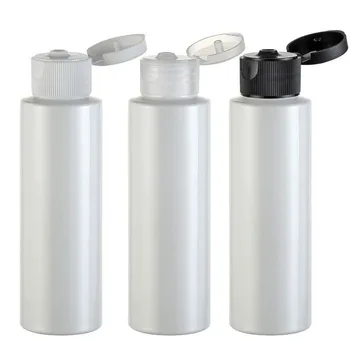 24 x 100ml Silinder Valge PET Koor Plastikust Emulsioon Kosmeetikatoodete Pakendid 100cc Meik Konteiner Klapp Maha Kork