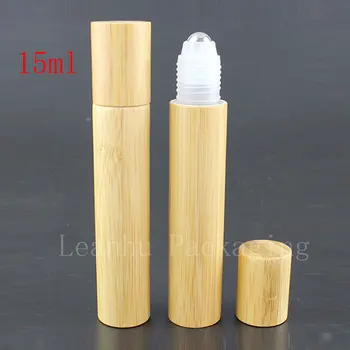 24pc/palju 15ml kõrgekvaliteediline rull kohta bambusest pudelid eeterlik õli parfüümi deodorant pakend pudel kaasaskantav massaaž palli