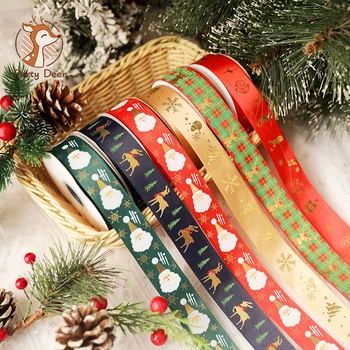 25 2.5 Meetrit lai Christmas Ribbon Trükitud Grosgrain Lindid jaoks Kingitus Pakkimise Pulm Teenetemärgi Juuksed Vibu DIY
