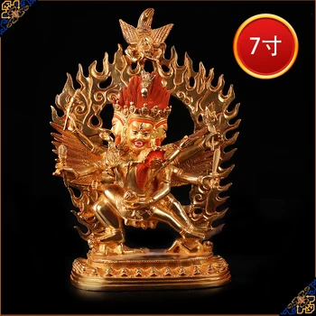25 CM suur Kullatud kullakiht Tiibeti Hayagriva Buddha -HEA Budistliku Buddha joonis KODU otstarbekus Talisman Kaitse