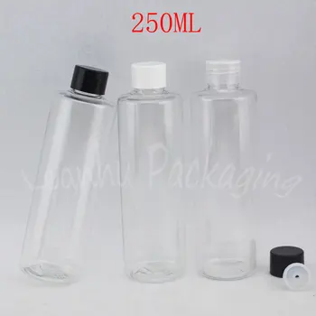 250ML Läbipaistev Korter Õla Plastikust Pudel , 250CC Tühi Kosmeetika Konteiner -, Tooneri / Emulsioon Pakend Pudel ( 25 TK/Palju )