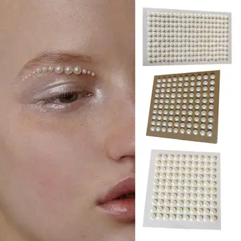 2tk 3D Silmad, Nägu Meik Ajutine Tätoveering Isekleepuv Ilu White Pearl Ehted Kleebised Festival Body Art Küünte Kaunistused Di