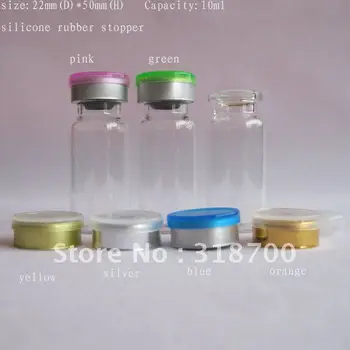 300 x 10 ml läbipaistvast klaasist viaal silikooniga korgiga & flip cap, 10 ml klaasist pudel, kosmeetikatoodete packging, sisuliselt õli pudel