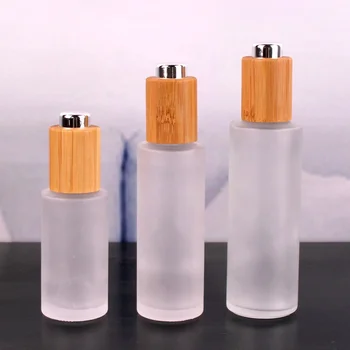 30ml 100ML 120ML 150ML Külma Klaasi Udu Spray Pudel Bambusest Pump Pudelid Tühjad Kosmeetika Tooner Pakend Pudelid