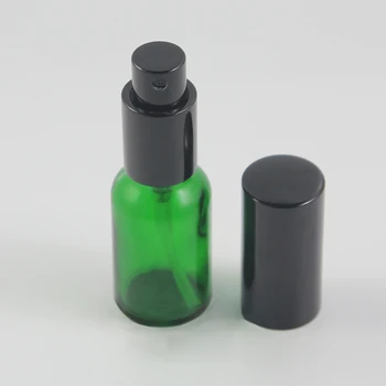 30pcs/palju 15ml roheline Klaas parfüümi Pudeli Withblack udu pihusti pump, parfüümid pihustiga klaaspudel