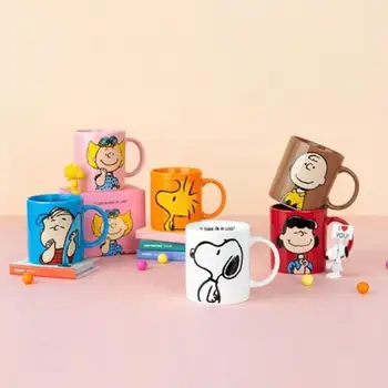 360Ml Jaapani Snoopy Charlie Cartoon Keraamika-Värviga Maalitud Kruus Käepide kontoritöötaja Kohvi Tassi Kawaii Anime Mänguasi Lastele Kingitused