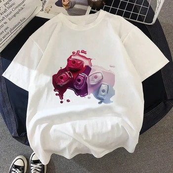 3D küünelakk trükitud naine Tshirt Naiste T-Särk Uus 2021 Harajuku Vintage Tshirt Naine Esteetiline Kawai Esteetika TShirt