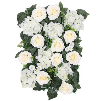 40*60cm silk valge roosi Hydrangea lill seina rohelised lehed tehislilled pulmapidu taust teenetemärgi