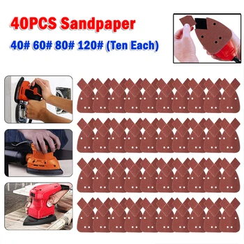 40Pcs Sandpapers Kit 40 60 80 120 Grit Liiva Paber Lihvimine Ketas Plast Puit Klaas Kivi Poleerimine, Lihvimine Abrasiivne Vahend