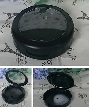 46 mm Matte Black Double Layer Lauvärv Lahter, Koos Peegli Pakend Pudel Eye Shadow Juhul Plastikust Jar -, Kosmeetika-Mahutid