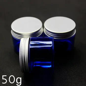 50G 50TK Tühi Sinine Pet-koor jar,50g Koor pudel alumiiniumist kork , 50g plastikust sinine kosmeetika konteiner pakend