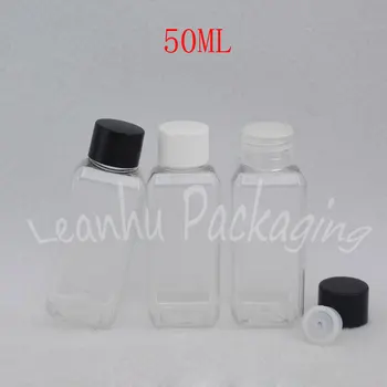 50ML Ruudukujuline Läbipaistev Plastikust Tühi Pudel , 50CC Lotion / Vesi Alam-villimis -, Tühi-ja Kosmeetikatooted Konteiner ( 50 TK/Palju )