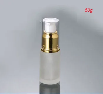 50TK 50ml mattklaas vajutage pumba pudel kuld pump , 50ml klaas lotion pudel ,klaas 50 ml Kosmeetikatoodete pakenditega müük