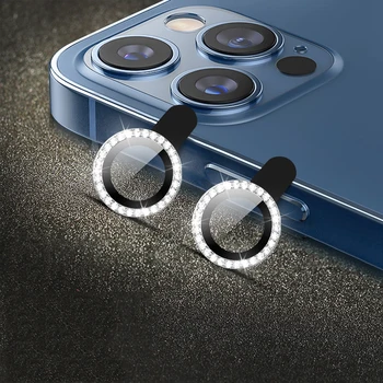 50tk/Palju Teemant Glitter Kaamera Objektiiv Kaitsja Kohta iPhone 13 12 11 Pro Max Mini Ringi Len Klaasist Kate