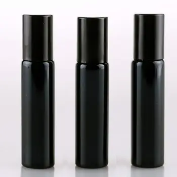 5ml Tühi Korduvtäidetavaid Paks Jäätunud Must eeterlik Õli Parfüümi Pudeli Metallist Rull-Palli LX5262
