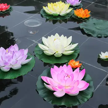 5tk Kunstlik Ujuvad vesiroosi EVA Lotus Flower Pond Decor 10cm Kunstlik Lotus Pond Tank Taime Kaunistama Kodu Aed Decor