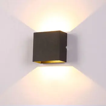 6W Square Juhitava LED seina lamp raudtee projekti lampada LED Alumiinium seina valguse öö-tuba, magamistuba seina lambid kunsti valge korpus