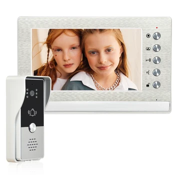 7 tolline Video Intercom Uksekell Süsteem Home Security 1TK IR Kaamera, 1 TK-Ekraani Video Ukse Telefon Komplekt