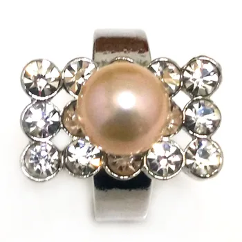 8# AAA, 9-10mm Looduslik Roosa Nupp Pearl & Kuupmeetri Tsirkooniumoksiid Engagement Ring