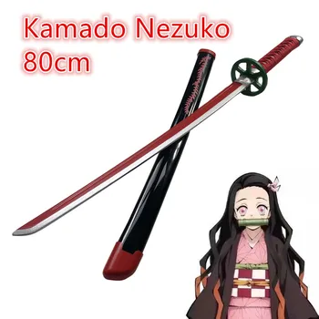 80cm Kimetsu no Yaiba Mõõk Relva Demon Slayer Kamado Nezuko Cosplay Mõõga 1:1 Anime Ninja Nuga puidust mänguasi