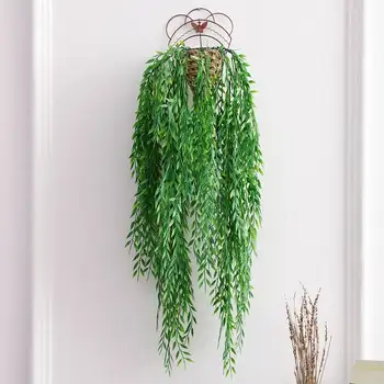 95cm Pikkus 5 Kahvlid Roheline Paju Filiaal Roheline Rippuvad Taimed Simulatsiooni Jäta Viinapuu koduaed Maastiku Kaunistamiseks Lilli
