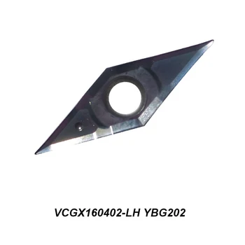 Algne VCGX 160402-LH VCGX160402-LH YBG202 Tööriista Hoidja Väline Mehaaniline Keerates Vahend CNC Karbiid Lisa 10 Tk/karp