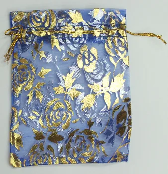 ALY Hulgi-100tk/palju 13x18cm Rose Gold Pruunistavate Organza Kotid Sinine Ehteid Pakendamise Kotid Pulm Teene Kingitus Candy Kotid