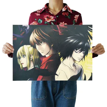 Anime DEATH NOTE, jõupaber retro plakat kodu dekoratiivset maali seina kleebis dekoratiivse värvimine 50.5x35cm